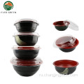 Microwable Black Poke Donburi Food Cackaging Rice Bowl